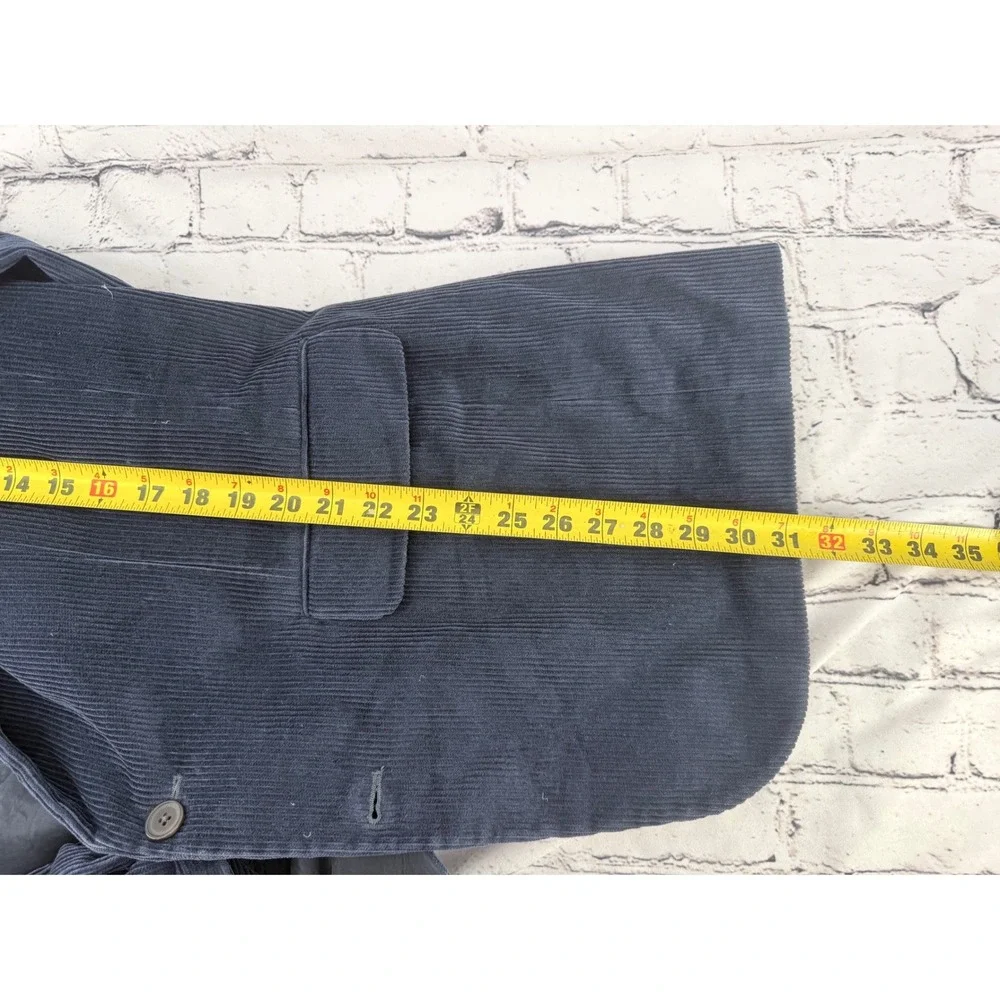 Lands' End Mens Navy Blue Corduroy Sport Coat Blazer Jacket‎ Size 42 Long